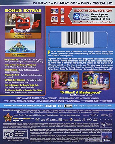 Inside Out - Blu-ray 3D/Blu-ray/DVD (Used)