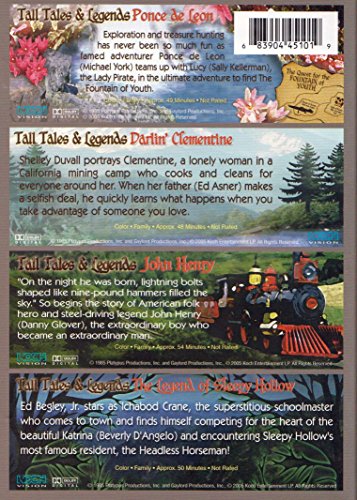 Tall Tales & Legends: Ponce de Leon + Darlin' Clementine + John Henry + The Legend Of Sleepy Hollow (4 Movie Pack) - DVD