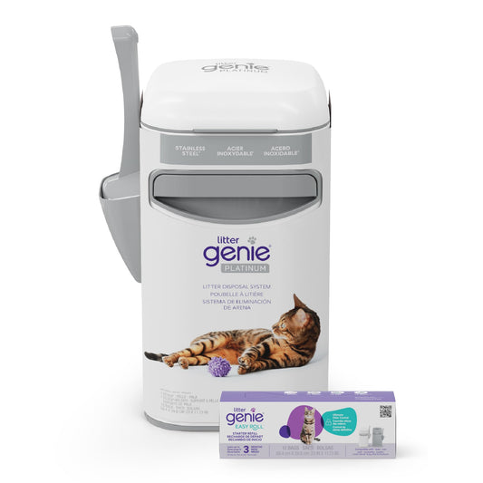 Litter Genie Platinum Stainless Steel Pail with Easy Roll Refill, 12 Bags 🍁 All In One Marketplace Canada