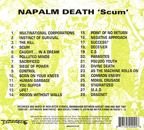 Napalm Death / Scum (Digipack en pleine gamme dynamique) - CD