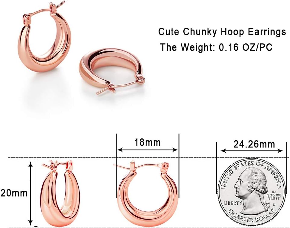 LILIE&WHITE Chunky Gold Hoop Earrings – Hypoallergenic, Minimalist Jewelry for Women