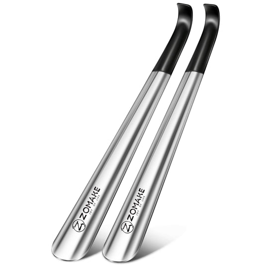 ZOMAKE Shoe Horn Long Handle,Metal Long Shoehorn for Seniors Men Women,2 Pcs 16.5" Boot Shoes Horn Chausse Pied(Black Handle) 🍁 All In One Marketplace Canada