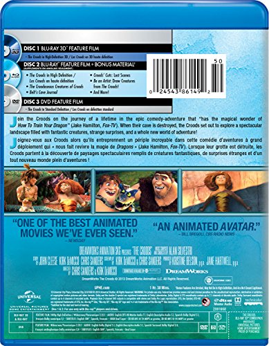 Les Croods [Blu-ray 3D + Blu-ray + DVD + copie numérique] (Bilingue)
