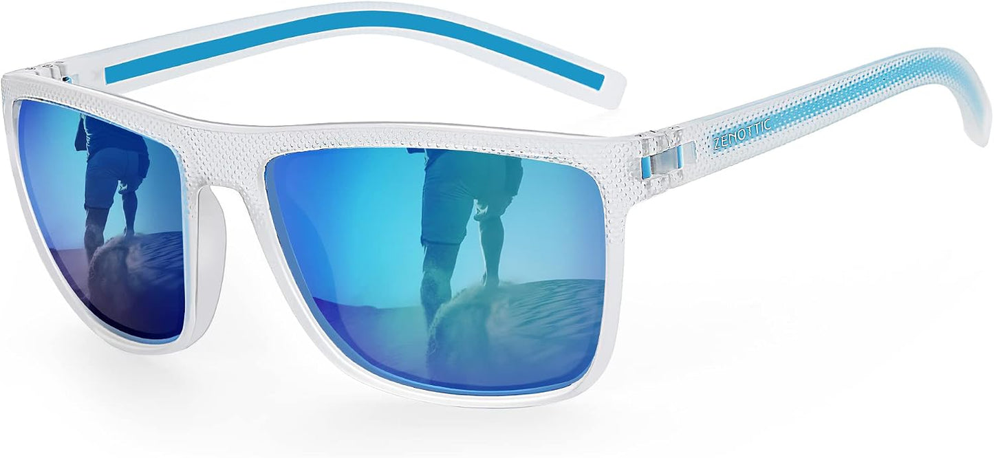 ZENOTTIC Polarized Sunglasses for Men – Lightweight TR90 Frame, UV400, Square