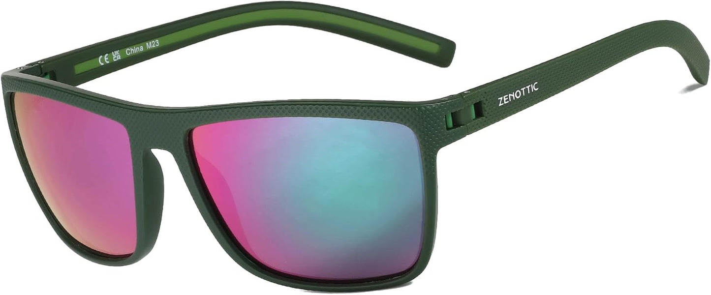 ZENOTTIC Polarized Sunglasses for Men – Lightweight TR90 Frame, UV400, Square