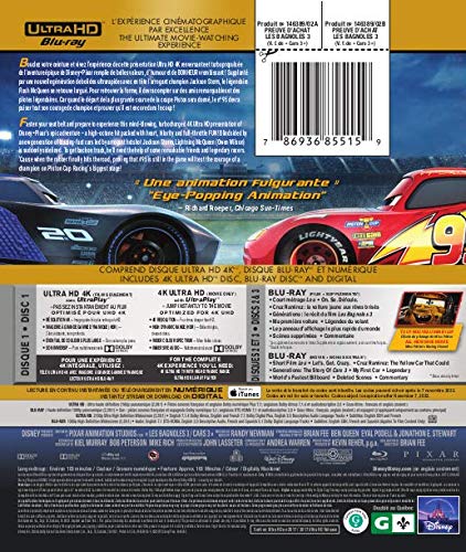 Cars 3 - 4K (Used)