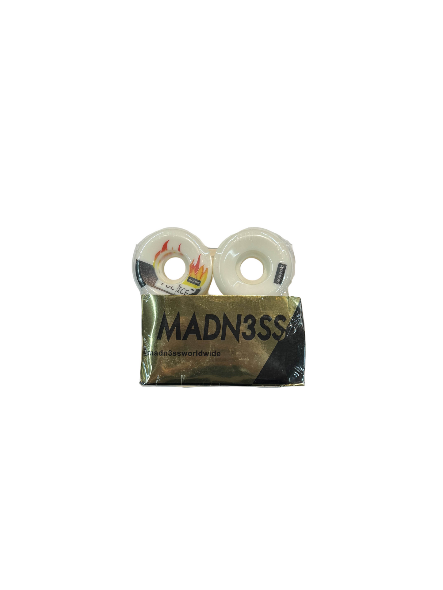Madness Skateboards 'Burn Police Burn' 99A Wheels 52mm - White