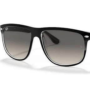 Ray-Ban 'Boyfriend' Sunglasses - Black On Transparent / Light Grey Gradient Dark Grey
