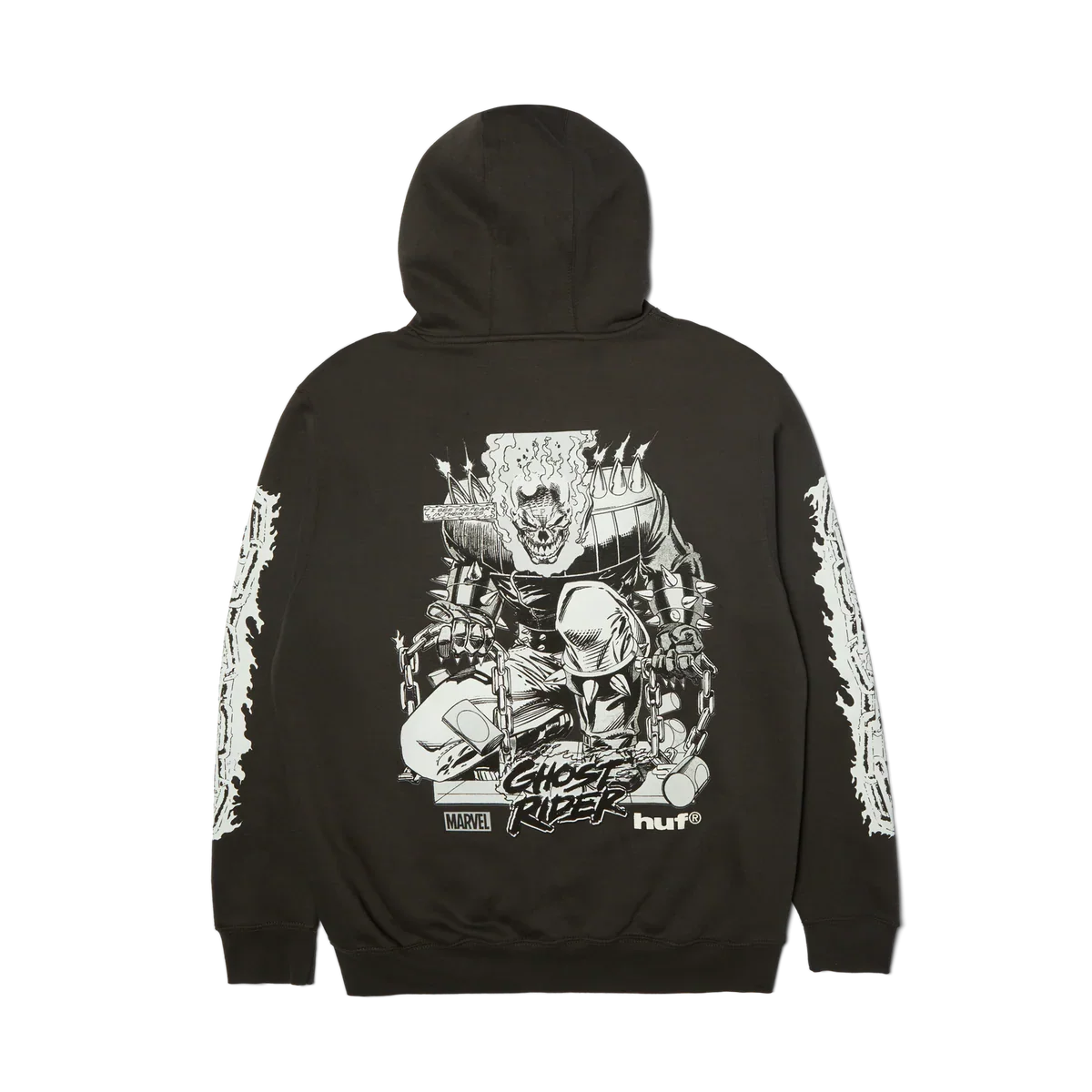 HUF x Marvel 'Ghost Rider' Hoodie - Washed Black