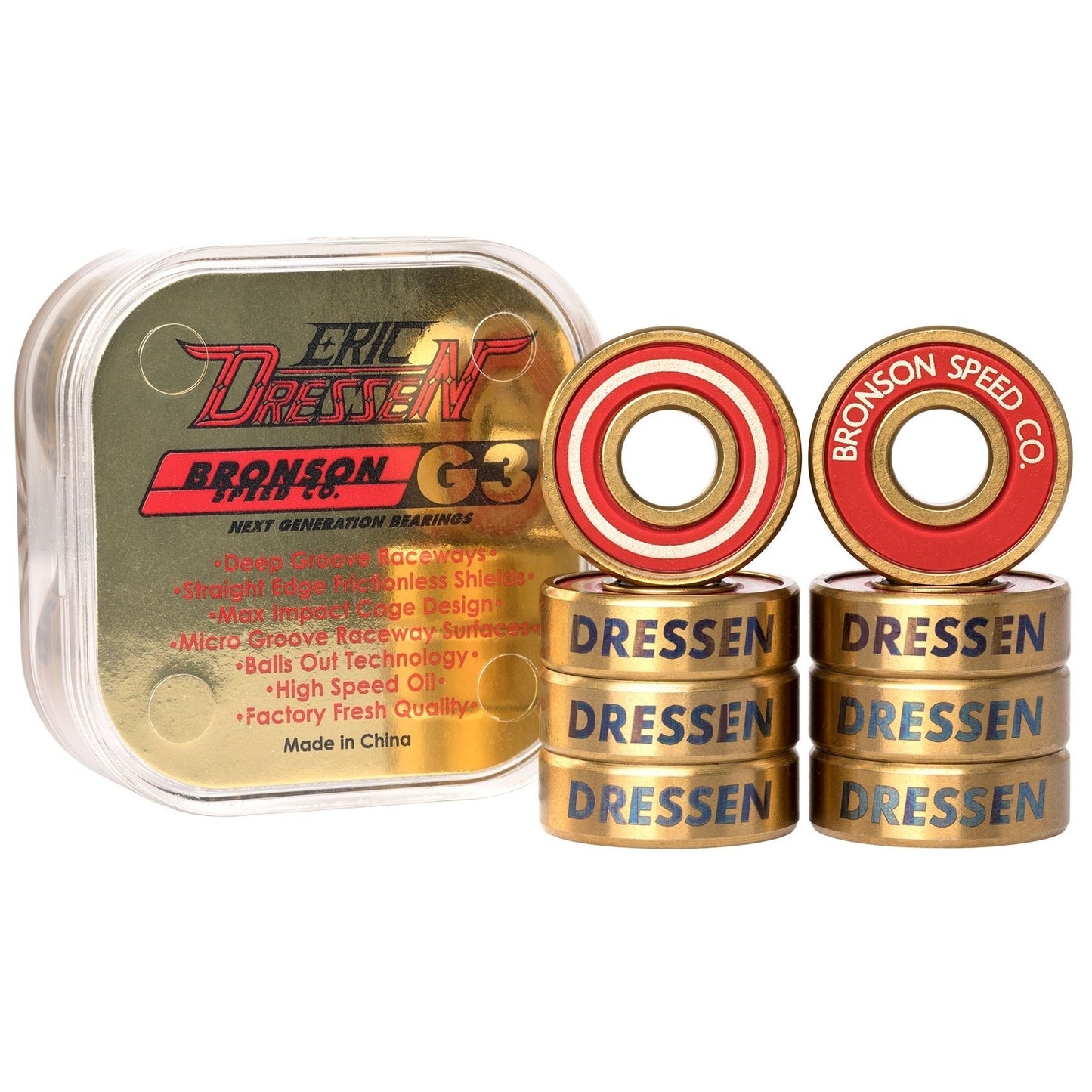 Bronson Speed Co. x Eric Dressen 'G3' Bearings - Red