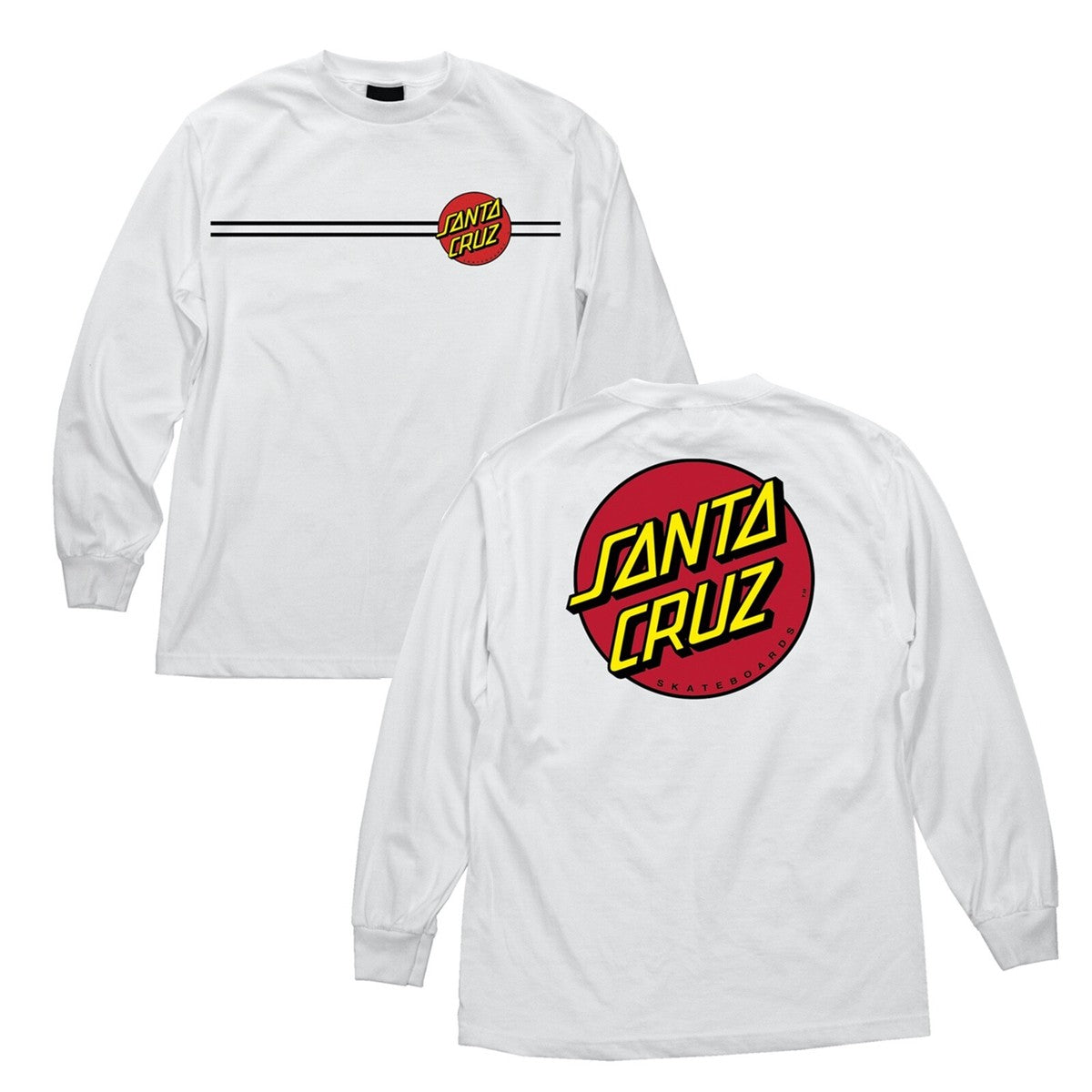 Santa Cruz 'Classic Dot' L/S Tee - White