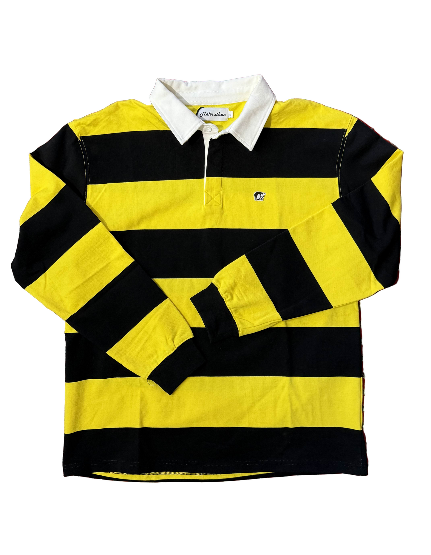Mehrathon 'Rugby' L/S Polo - Black/Yellow