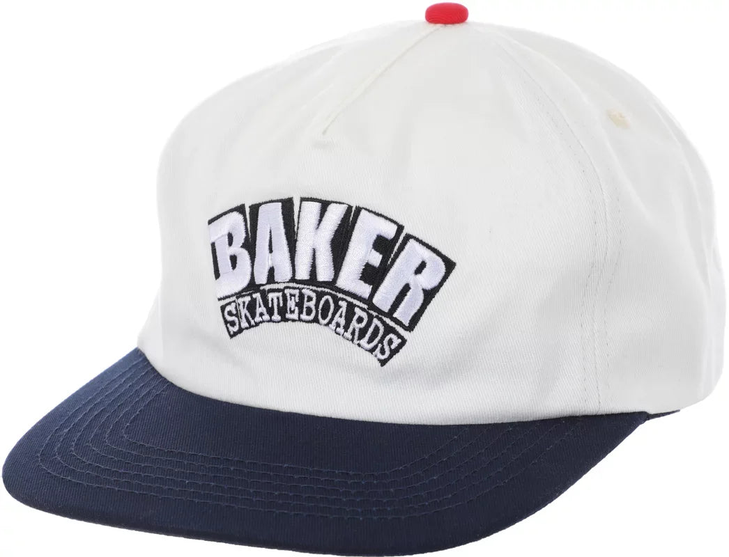 Baker 'Arch' 5-Panel Snapback Cap - White/Navy
