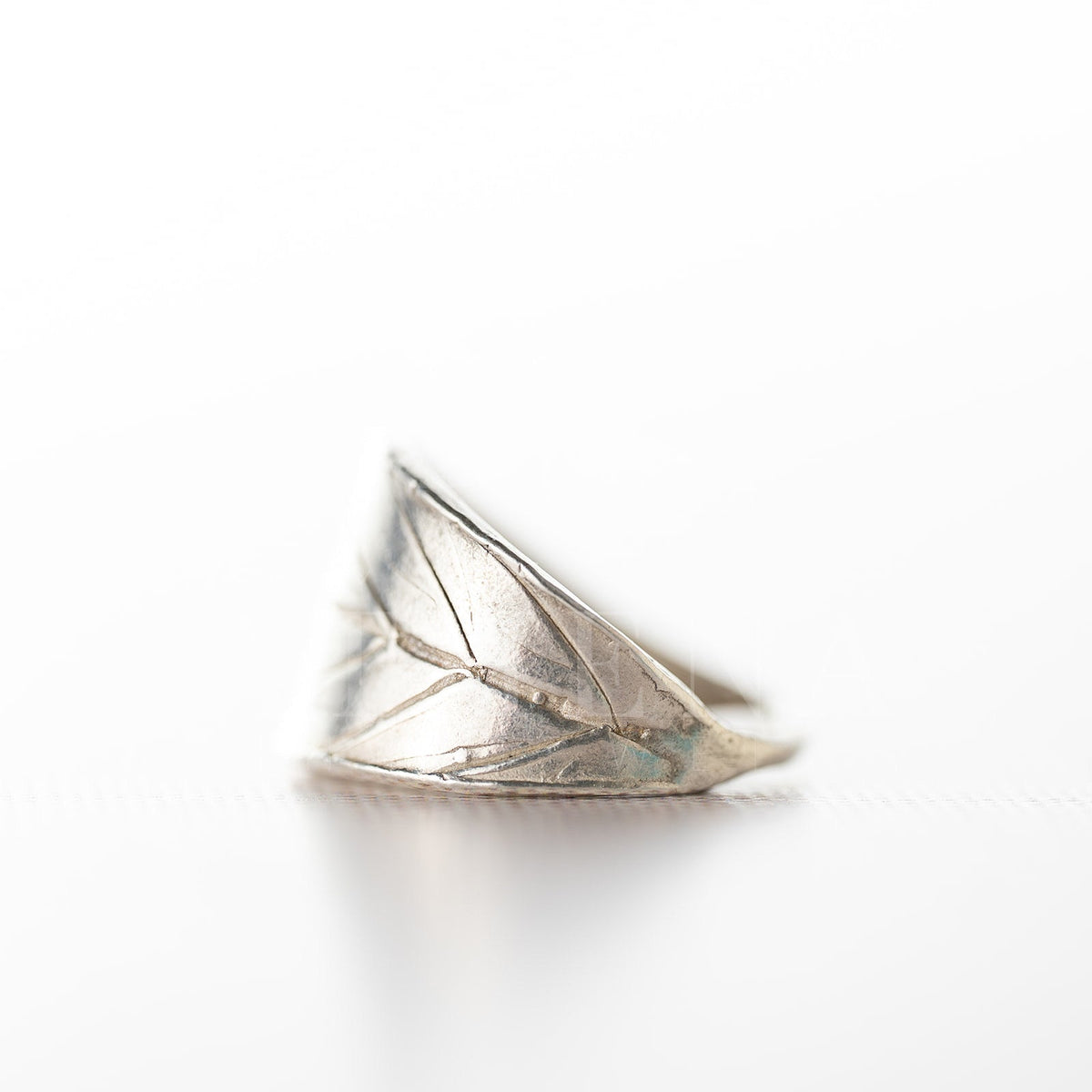 Blueberry Leaf Wraparound Ring — Handmade Sterling Silver & Gold — Unique Leaf Design