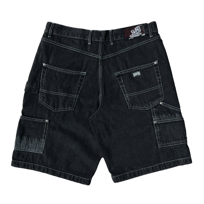 Frosted Skateboards 'CPU' Baggy Jean Shorts - Off Black