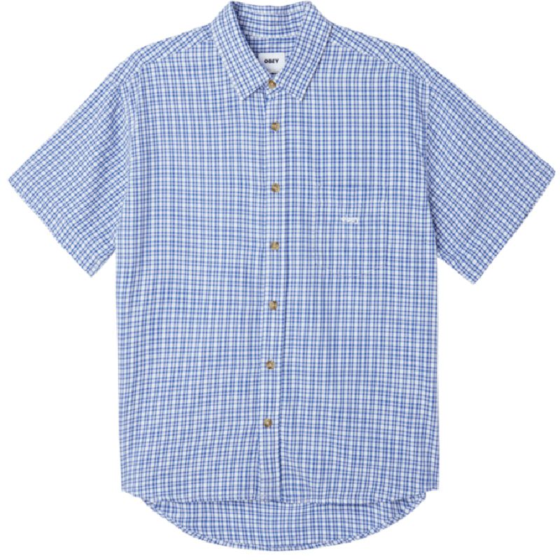 Obey 'Bigwig Gallo' Woven Short Sleeve - Surf Blue Multi