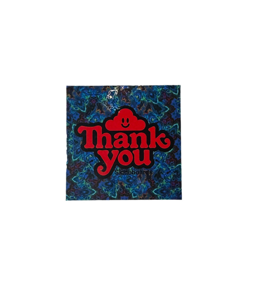 Thank You 'Cloudy Day' Sticker - Red
