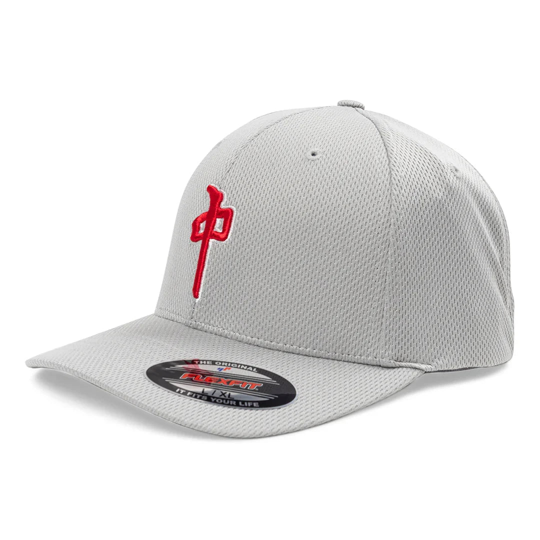 Red Dragon 'OG Puffy' Mock Mesh Flexfit Cap - Grey/Red