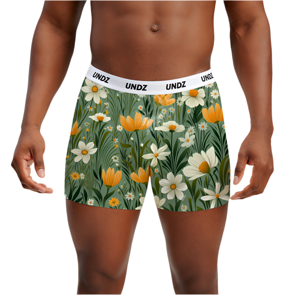 UNDZ Bamboo Boxer - Yellow Flowers