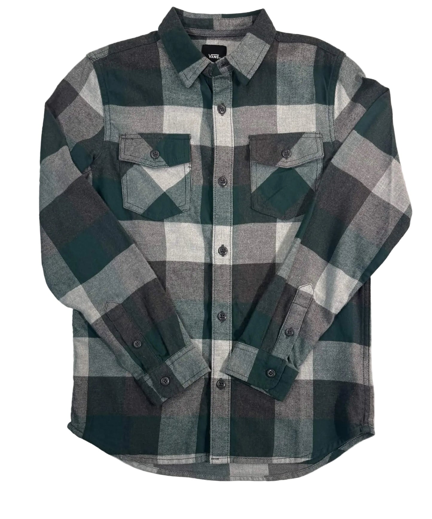 Vans 'Box' Flannel Shirt - Green/Grey (KIDS)