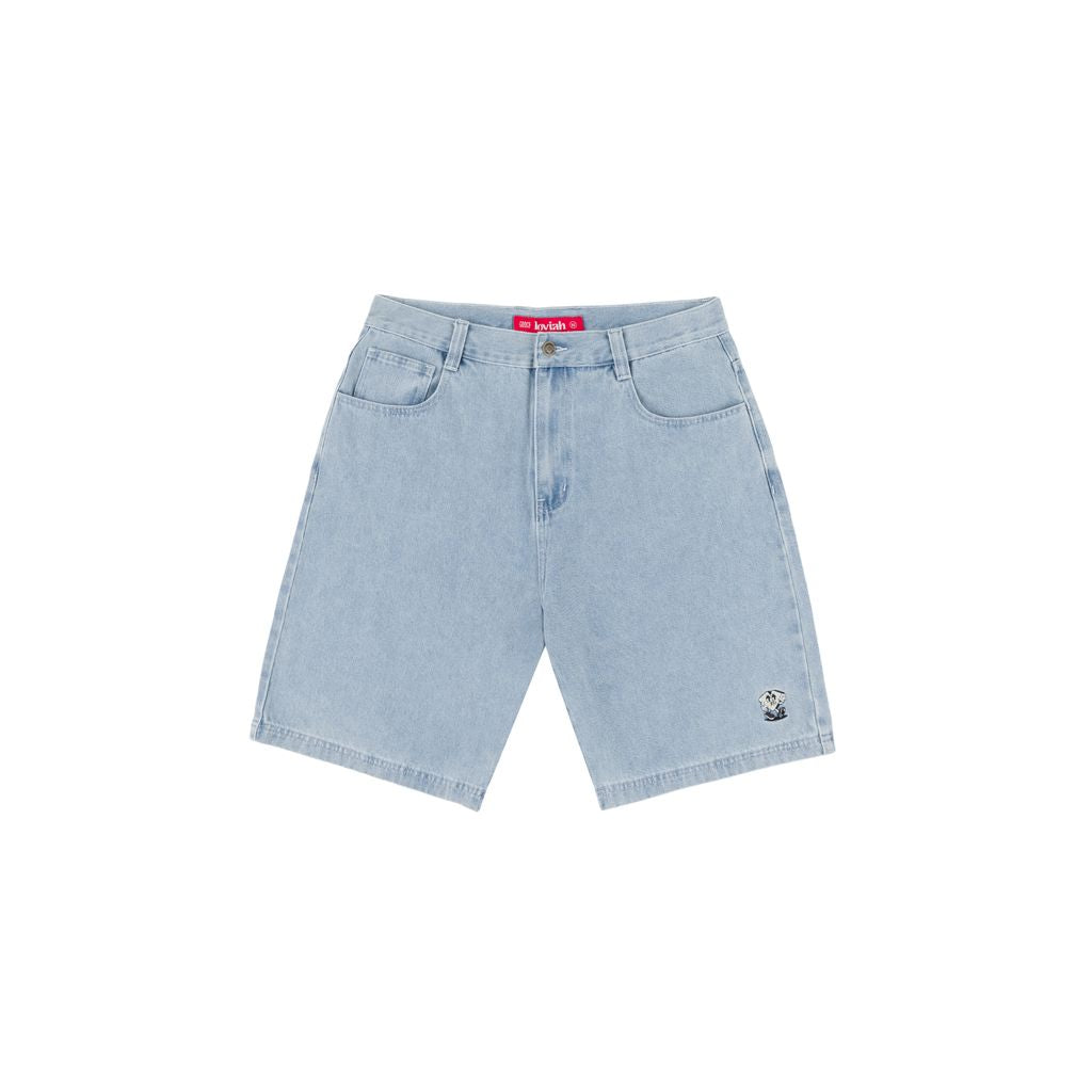 Loviah 'Jhorts' Denim Baggy Shorts - White Blue Wash