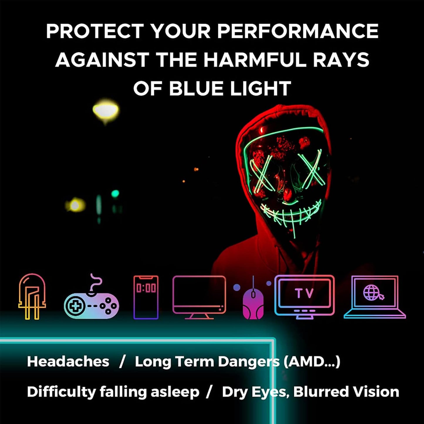 Okany Blue Light Glasses – Gaming & Computer Glasses for Men & Women, Anti-Glare, UV Protection