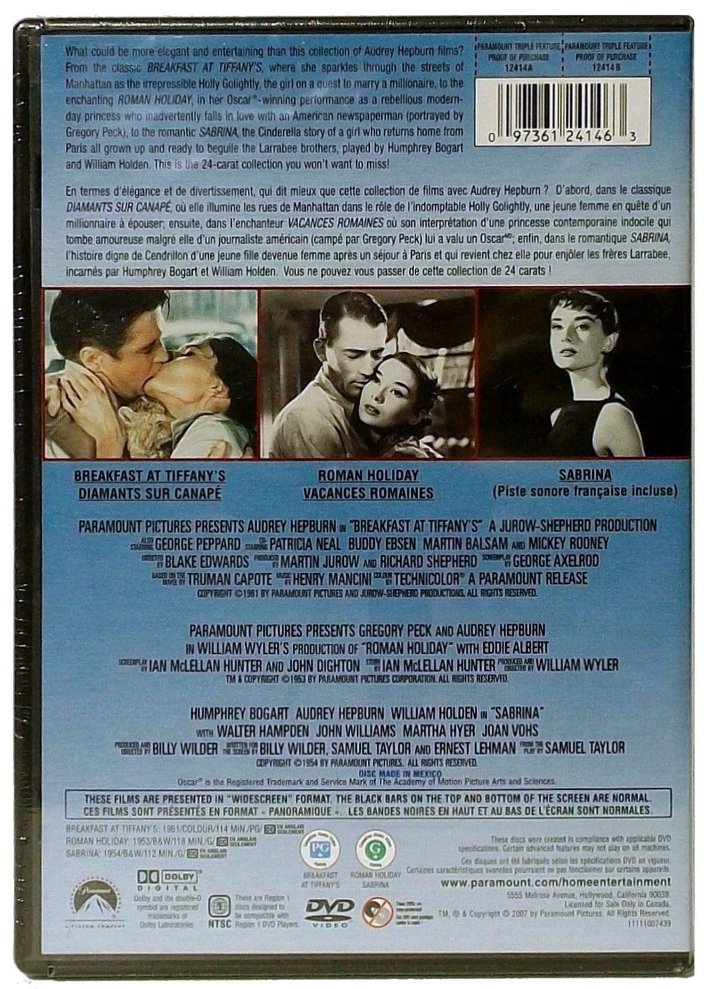 The Audrey Hepburn Collection (Breakfast at Tiffany's / Roman Holiday / Sabrina) - DVD (Used)