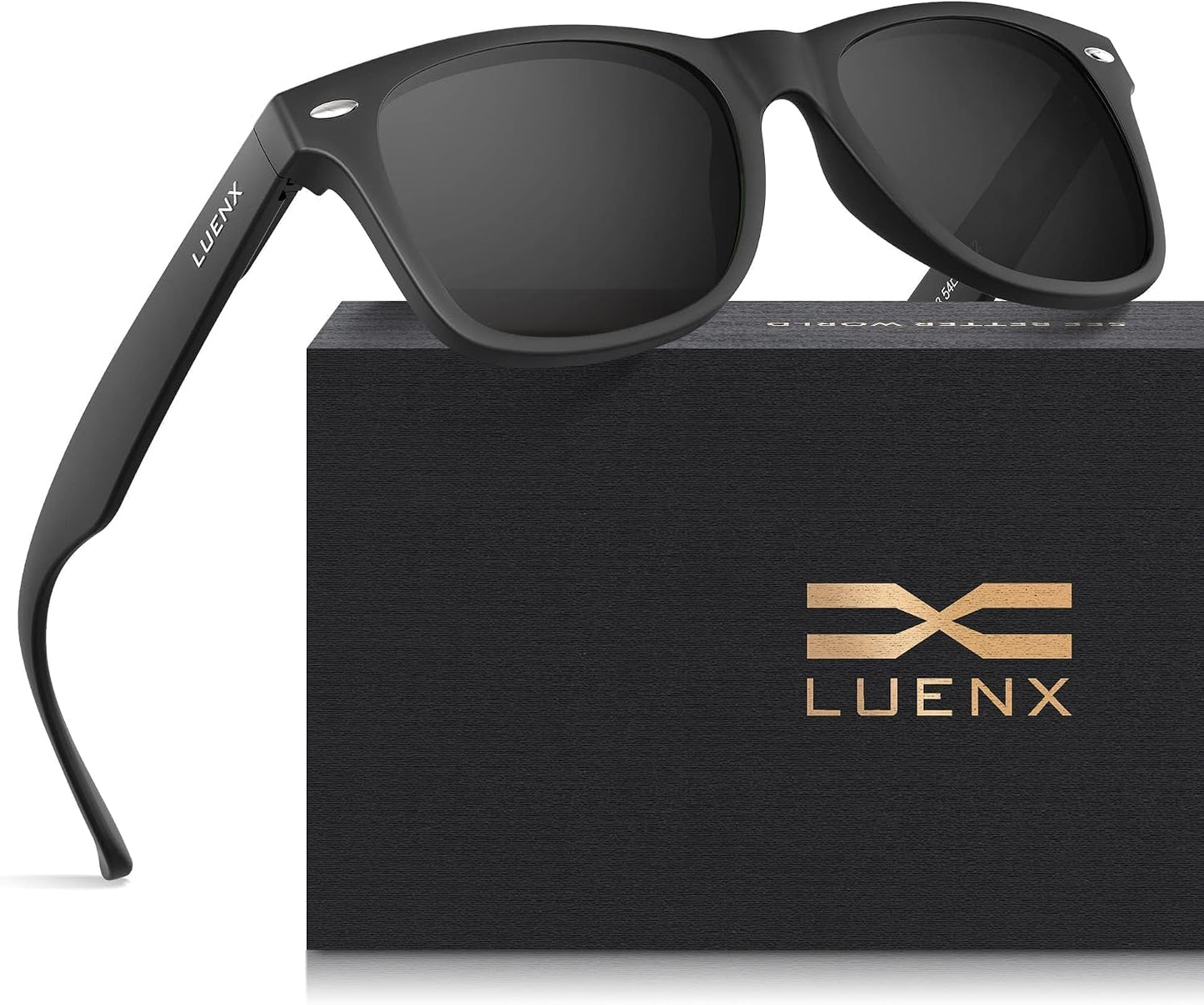 LUENX Polarized Sunglasses – UV400, Square Frame, Anti-Slip, Men & Women