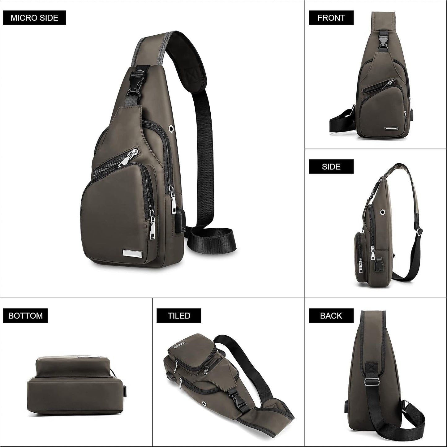 Waterproof Sling Bag – Crossbody Backpack for Men & Women, Hiking Daypack, Chest Bag