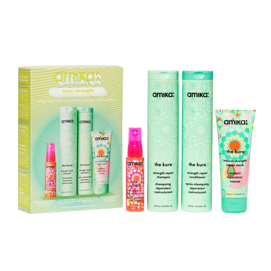 amika inner strength repair routine set | gift set for dry, damaged hair from bleach, color, chemical, or heat use 🍁 All In One Marketplace Canada