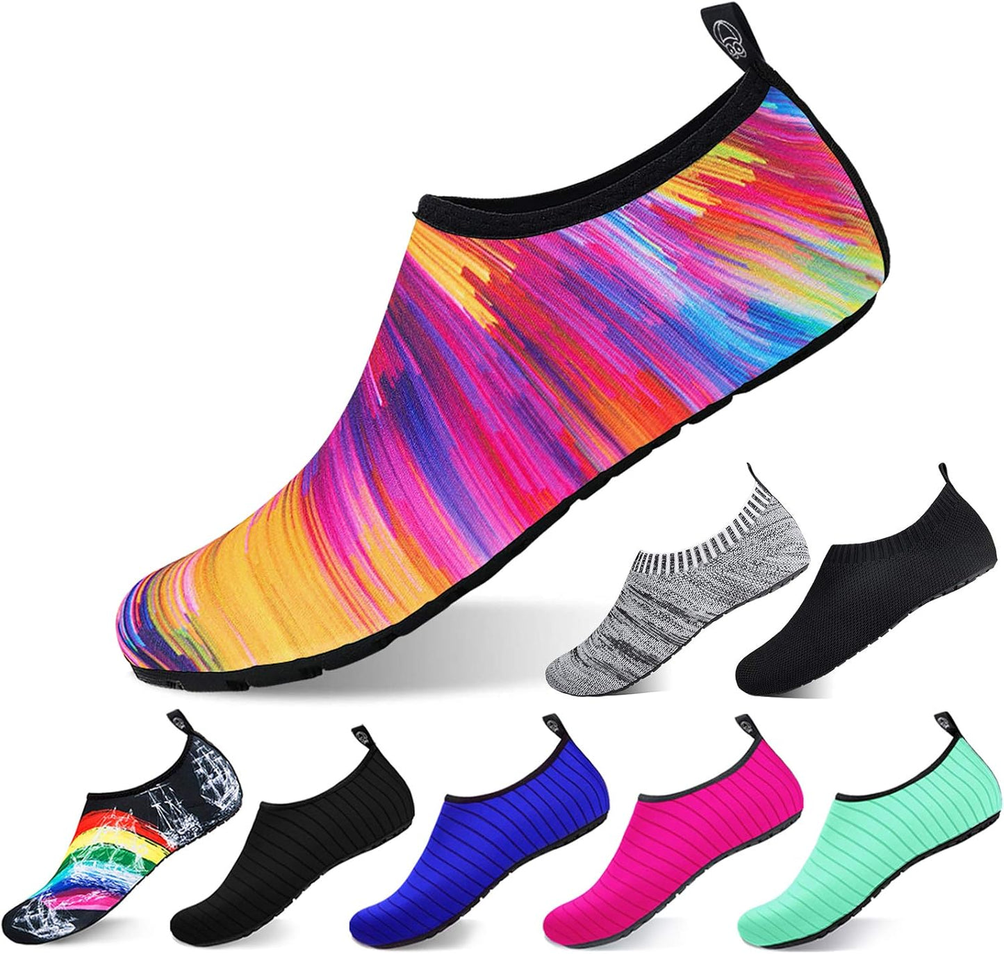 semai Quick-Dry Water Shoes – Non-Slip Aqua Socks for Beach, Swimming & Yoga, Men Women Kids