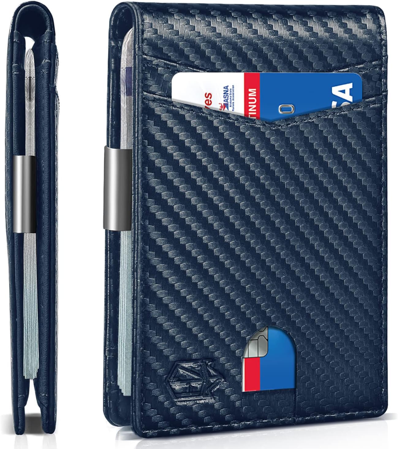 Zitahli Slim RFID Wallet for Men – Leather Bifold with Money Clip, 12 Card Slots
