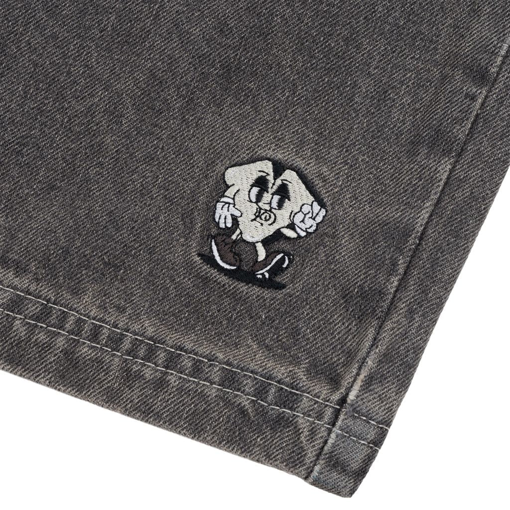 Loviah 'Jhorts' Denim Baggy Shorts - Grey Stonewash