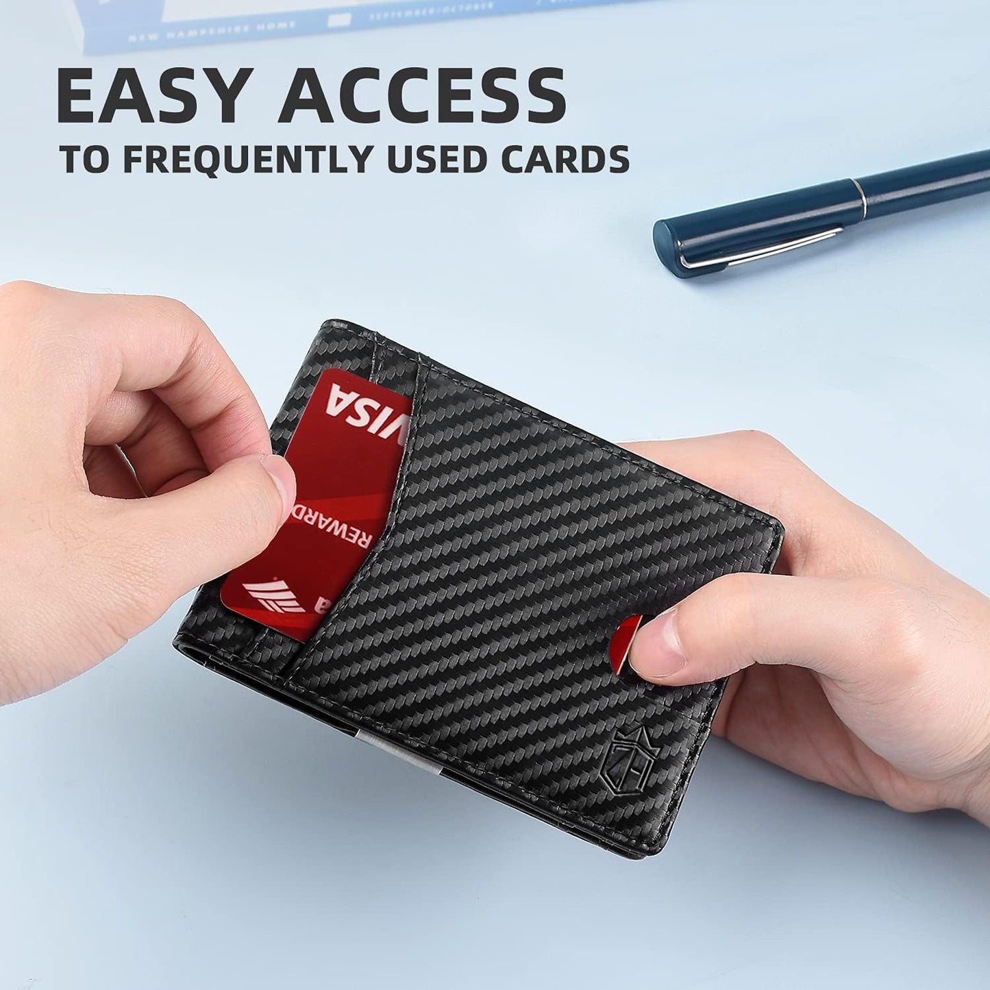 Zitahli Slim RFID Wallet for Men – Leather Bifold with Money Clip, 12 Card Slots