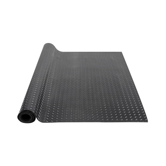 VEVOR Diamond-Plate Rubber Flooring Roll, 3 mm x 4 ft x 8 ft Garage Floor Mat, SBR Rubber Flooring Roll, Easy to Clean, Diamond Plate Mat for Under Cars, Garage Industry Gym, Black 🍁 All In One Marketplace Canada