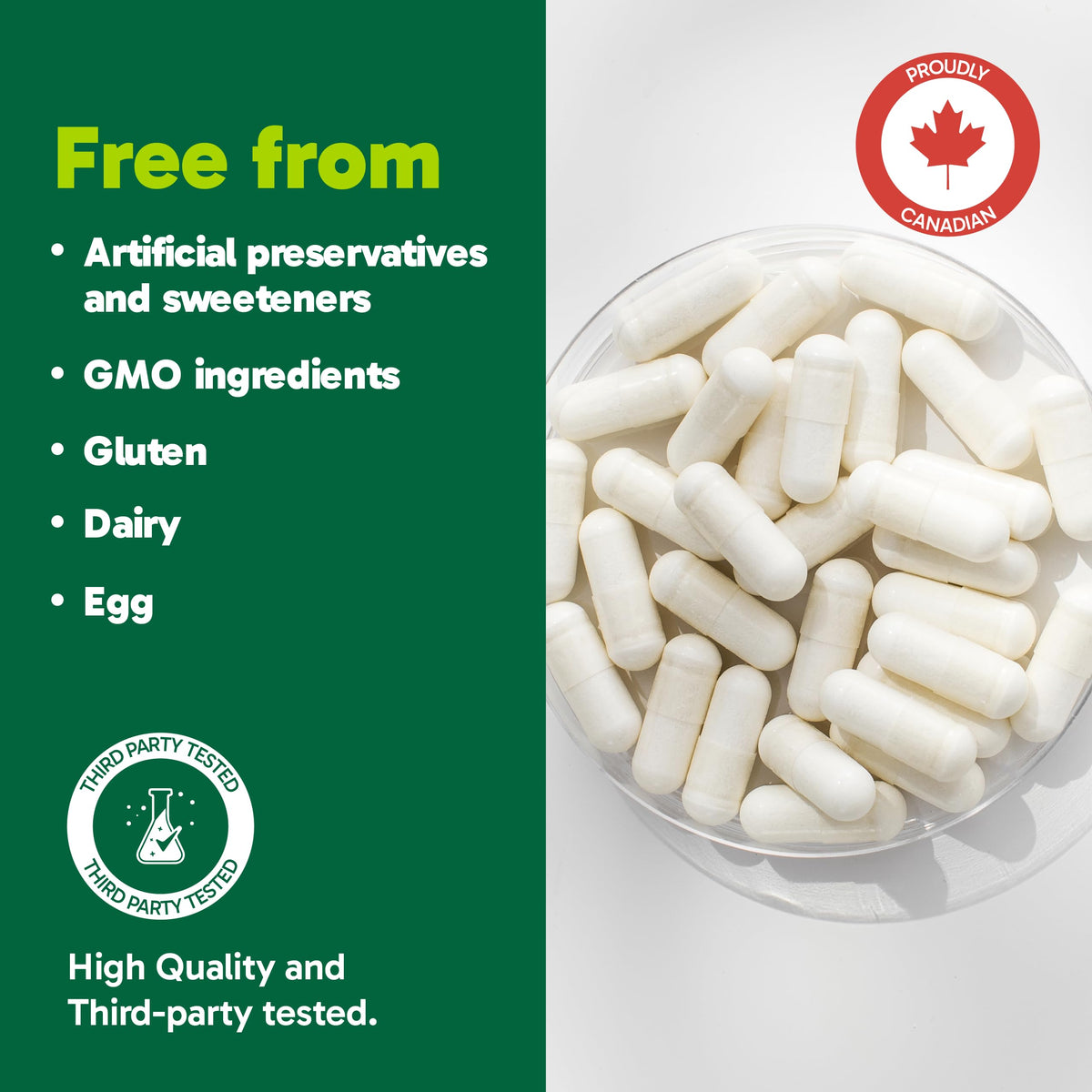 Organika Canadian-Made L-Glutamine - High-Absorption Formula - For Better Immune Defense, Muscle Recovery and Gut Health | 500mg 120vcaps 🍁 All In One Marketplace Canada