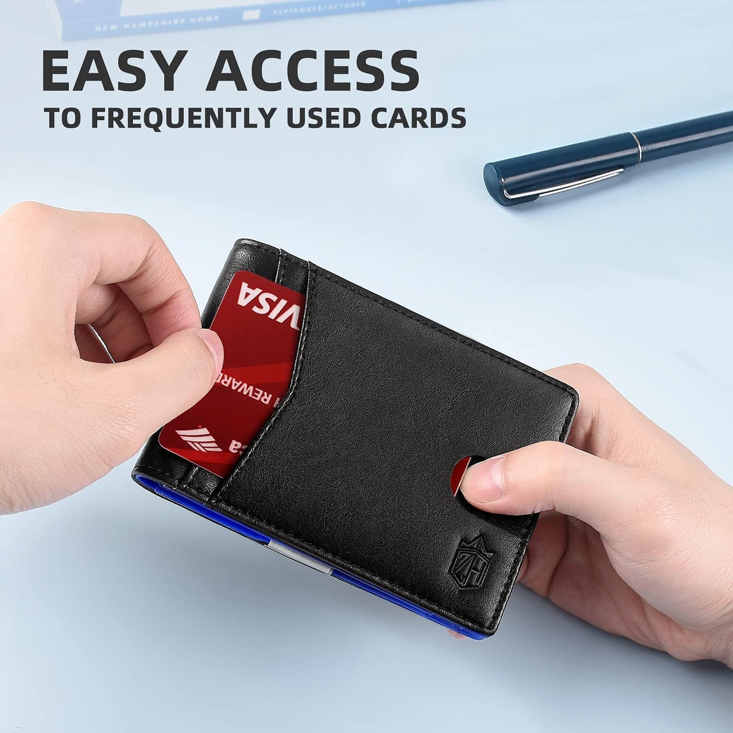 Zitahli Slim RFID Wallet for Men – Leather Bifold with Money Clip, 12 Card Slots