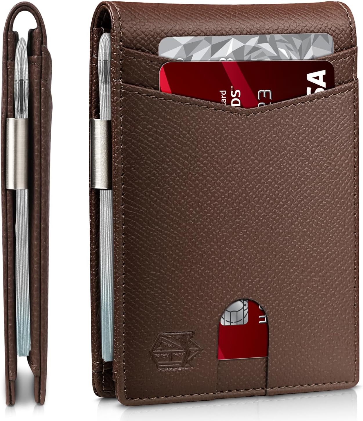 Zitahli Slim RFID Wallet for Men – Leather Bifold with Money Clip, 12 Card Slots