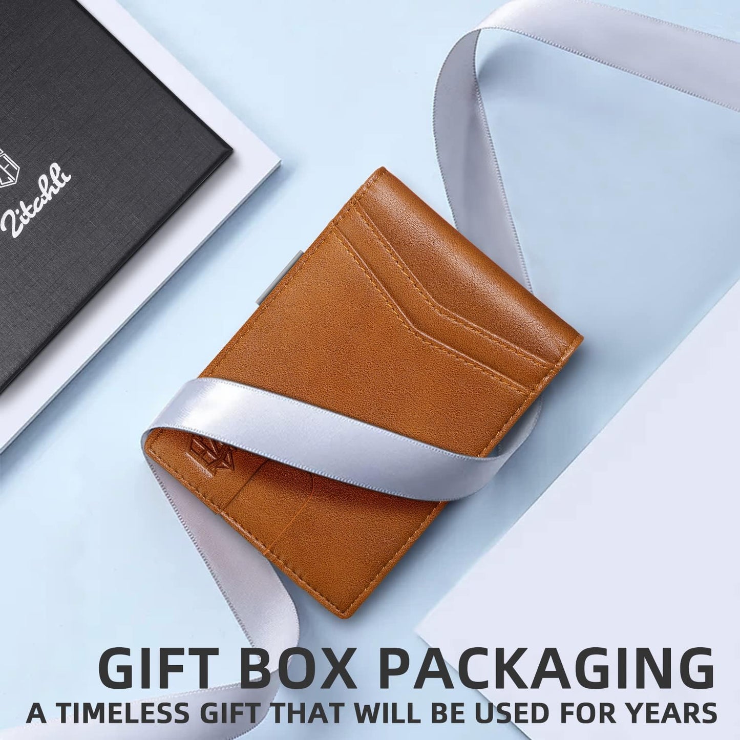 Zitahli Slim RFID Wallet for Men – Leather Bifold with Money Clip, 12 Card Slots
