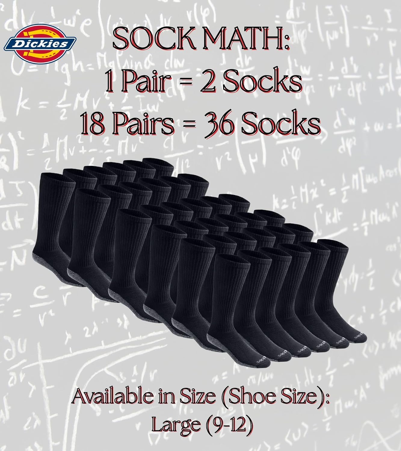 Dickies Men's Dri-Tech Moisture Control Boot Socks – Multi-Pack