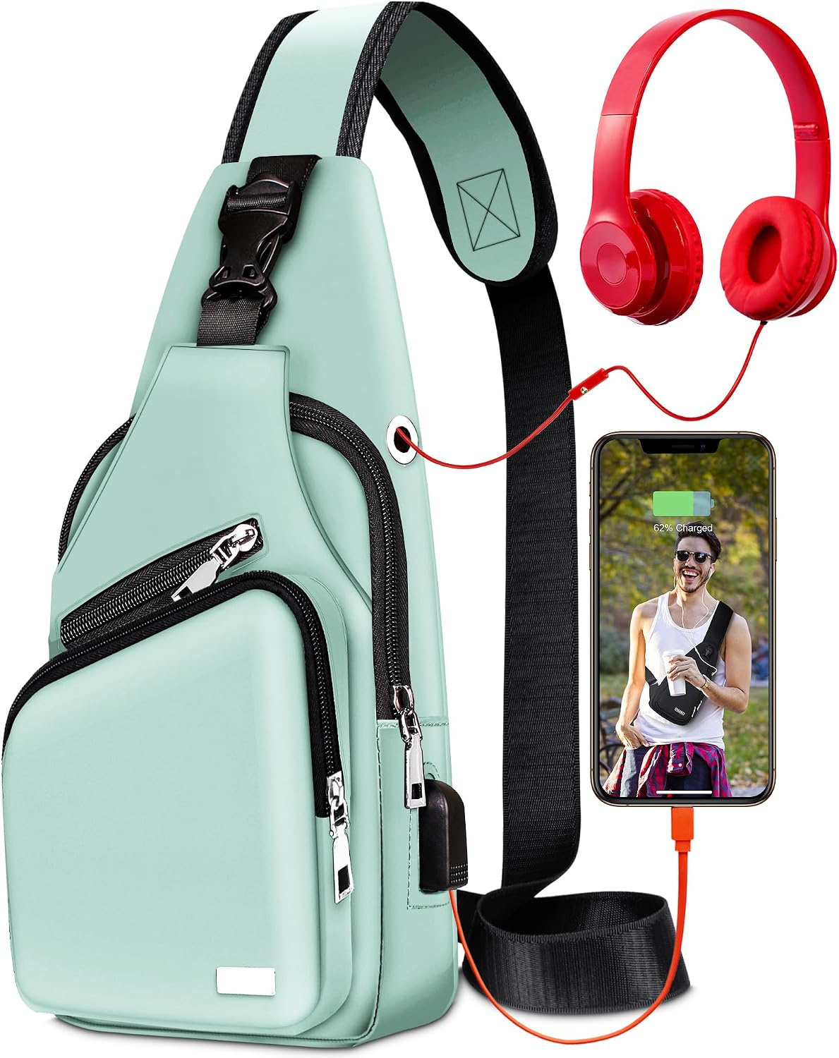 Waterproof Sling Bag – Crossbody Backpack for Men & Women, Hiking Daypack, Chest Bag