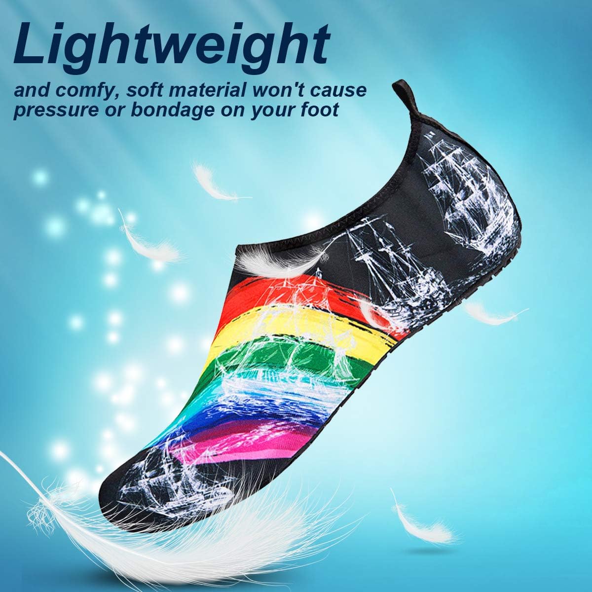 semai Quick-Dry Water Shoes – Non-Slip Aqua Socks for Beach, Swimming & Yoga, Men Women Kids