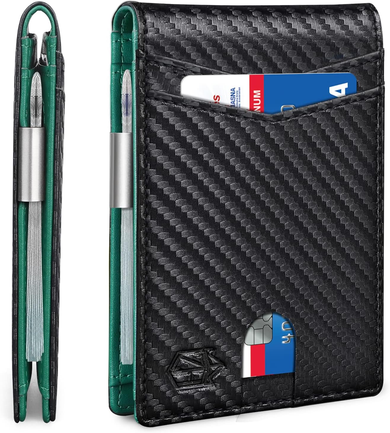 Zitahli Slim RFID Wallet for Men – Leather Bifold with Money Clip, 12 Card Slots