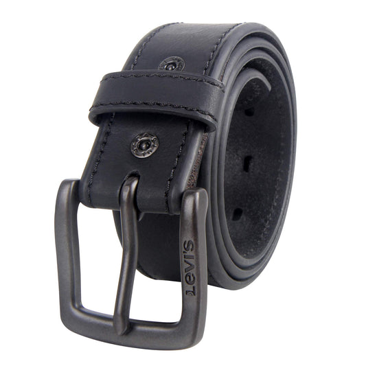 Levi's Casual Belt-Dress for Men Jeans with Thick Strap and Buckle, Matte Black, Medium (34-36) 🍁 All In One Marketplace Canada