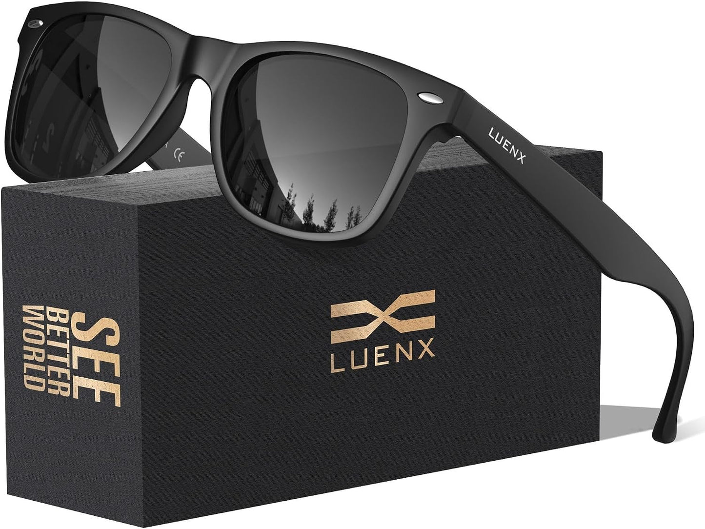 LUENX Polarized Sunglasses – UV400, Square Frame, Anti-Slip, Men & Women