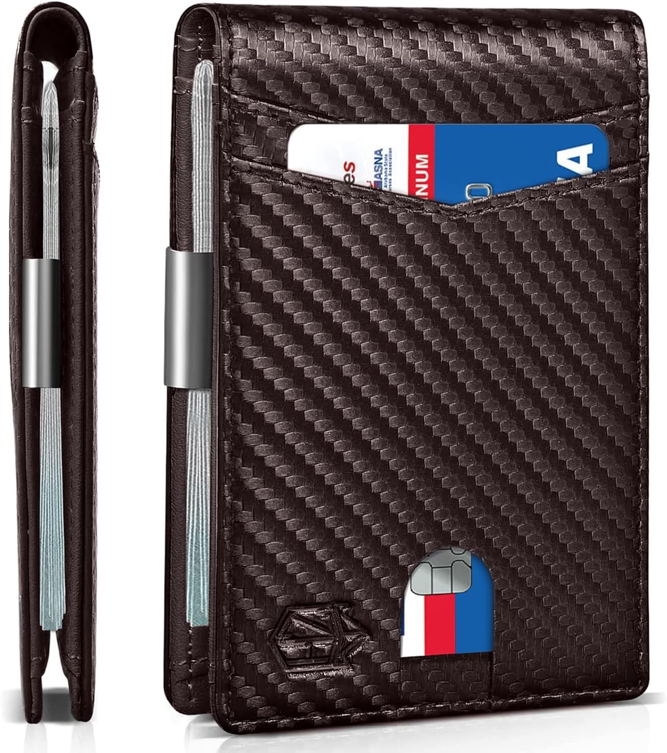 Zitahli Slim RFID Wallet for Men – Leather Bifold with Money Clip, 12 Card Slots