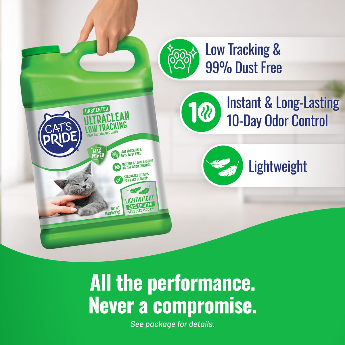 Cat's Pride Max Power: UltraClean Low Tracking Multi-Cat Clumping Litter - Keeps Paws & Home Clean - Up to 10 Days of Powerful Odor Control - 99% Dust Free - Unscented, 15 Pounds 🍁 All In One Marketplace Canada