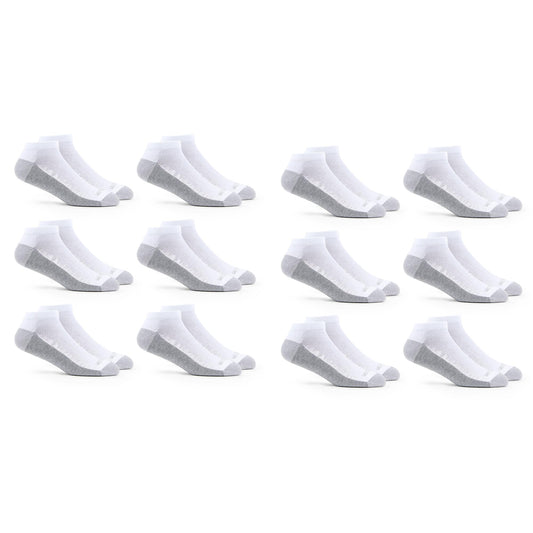 Fruit of the Loom mens 12 Pair Pack Dual Defense Cushioned Socks, White/Grey, 6-12 🍁 All In One Marketplace Canada