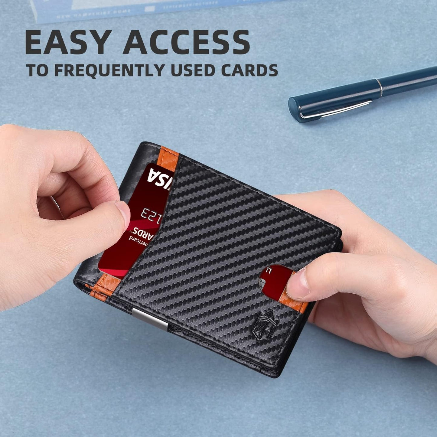 Zitahli Slim RFID Wallet for Men – Leather Bifold with Money Clip, 12 Card Slots