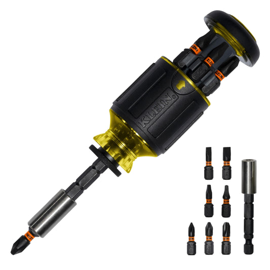 Klein Tools 32308 Multi-bit Stubby Screwdriver, Impact Rated 8-in-1 Adjustable Magnetic Tool with Phillips, Slotted, Square and Nut Driver 🍁 All In One Marketplace Canada